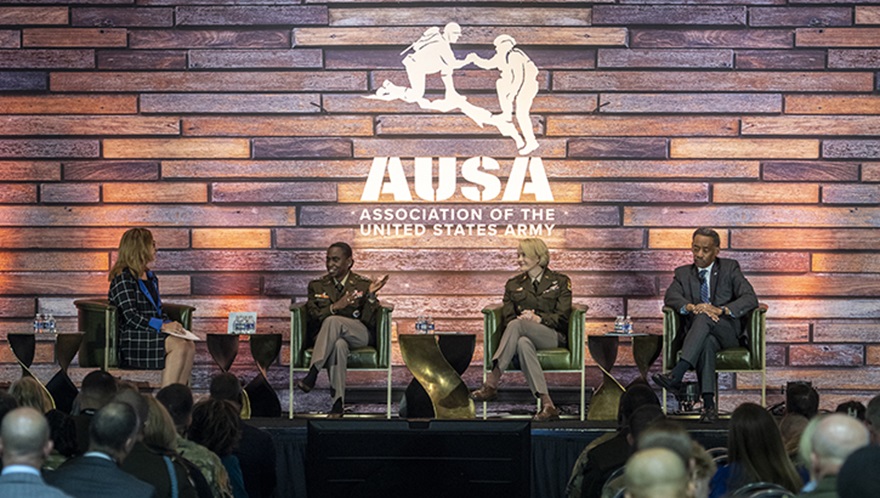 Three Military Health System senior leaders on a panal