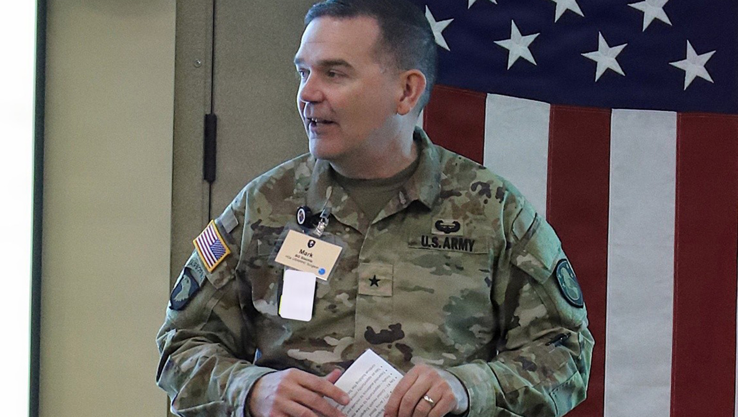 Brig. Gen. Mark Stackle, U.S Army Western Hemisphere Command Surgeon, welcomed the Operational Medicine Summit attendees