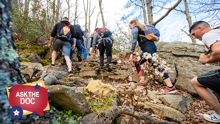 Image of U.S. Marines with The Basic School, Headquarter and Service Battalion, hike Old Rag Mountain at the Shenandoah National Park, Madison County, Va., Nov. 7, 2018. The motivational hike was held in honor of the Marine Corps Birthday as well as Veterans’ Day. (U.S. Marine Corps photo by Lance Cpl. Quinn Hurt). Click to open a larger version of the image.