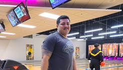 Military personnel at bowling alley