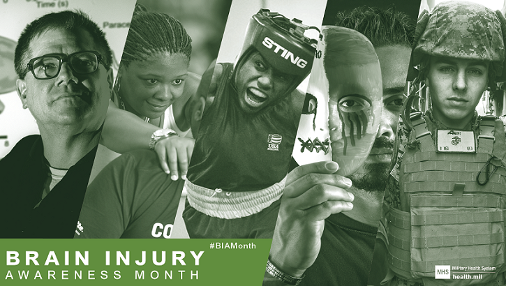 The Department of Defense and the Military Health System recognizes March each year as Brain Injury Awareness Month to increase awareness of traumatic brain injuries, and the Department’s efforts to improve its ability to identify, care for, and treat service members and veterans who are affected by TBI. (MHS graphic)
