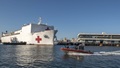A photo of a hospital ship 