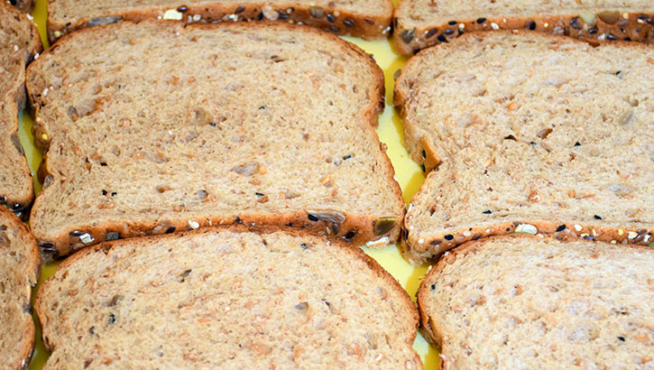 Image of Close up picture of slices of bread . Click to open a larger version of the image.