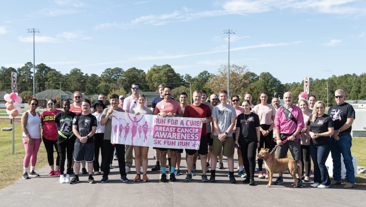 The Cherry Point community gathered Friday, October 27 aboard Marine Corps Air Station Cherry Point to celebrate Breast Cancer Awareness Month 2023 with a five-kilometer run / walk at the base’s Lanham Field. (Photo By Thomas Cieslak)