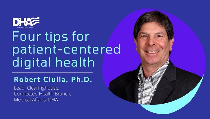 Image of Picture of Robert Ciulla with the words "Four Tips for Patient-Center Digital Health".