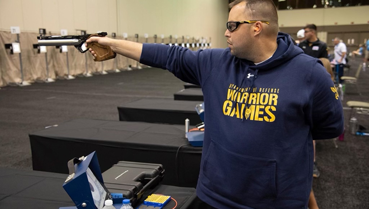 Conley participating in the 2022 Department of Defense Warrior Games competition