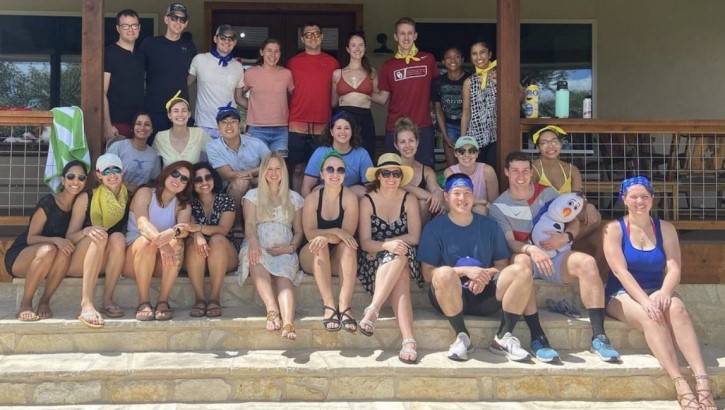 Residents at annual offsite Boondoggle retreat. 