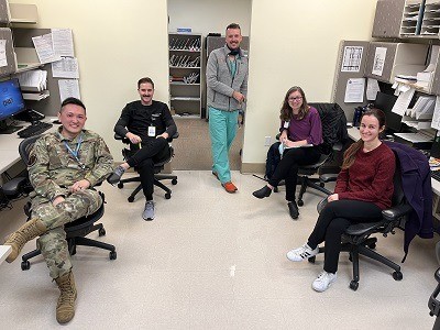 Psychiatry residents in work room  