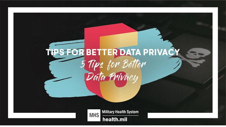 The number 5 against a black background, with the text "5 Tips for Better Data Privacy"