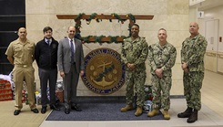 From left to right: ASW(HA) Policy Director, Recovery Coordination Programs Lt. Cmdr. Timothy Rutherford; Bryce Slinger, ASW(HA) chief of staff; Dr. Stephen Ferrara; Capt. Richard Gilliard Jr., USNH Okinawa director; Capt. James Demitrack, USNH Okinawa deputy director; USNH Okinawa Command Master Chief Derek Nelson.