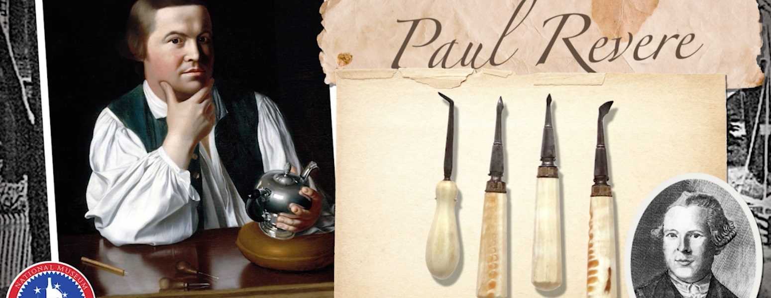 Image of Paul Revere and the types of instruments he used as a dentist