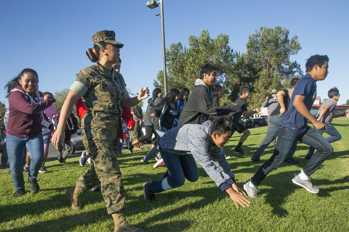 Students from the Oceanside Unified School District enjoy team-building and mentoring activities at Marine Corps Base Camp Pendleton, California. Health care experts recommend the HPV vaccine for preteens and teens to protect against human papillomavirus, which is linked to several types of cancer. (U.S. Marine Corps photo by Lance Cpl. Drake Nickels)