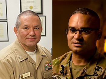 Pictures of Navy Capt. Eugenio Lujan and Army Col. Edgar Arroyo