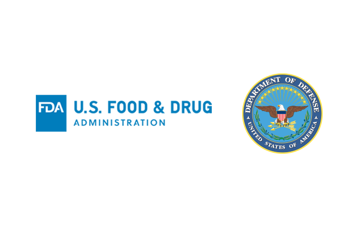 This is a depiction of the Department of Defense and the Food and Drug Administration logos