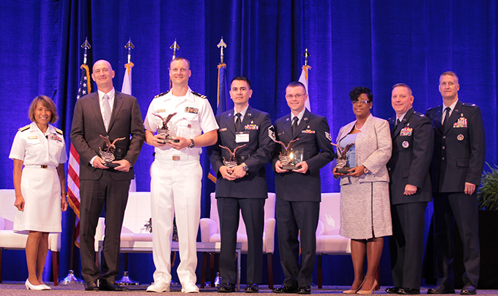 Congratulations to all DHA/J-6 award winners! Awards for Field Grade Officer of the Year, Company Grade Officer of the Year, Senior NCO of the Year, NCO of the Year, and Civilian of the year were presented at the Defense Health Information Technology Symposium on July 25, 2017 in Orlando, Florida.
