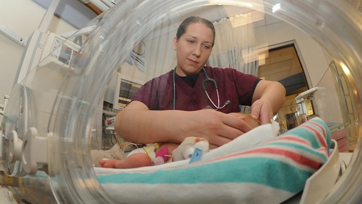 Labor and Delivery providers were the front-line adopters of the Induction of Labor care pathway at Naval Medical Center San Diego. As of July 2019, over 80 percent of the hospital’s providers were using the pathway. (U.S. Navy photo by Mass Communication Specialist Seaman Joseph A. Boomhower)