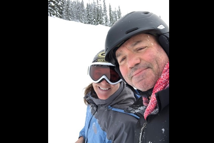 Joseph Schweitzer and a friend take to the slopes at Stevens Pass, Washington, in early March 2019.  The former Army combat engineer received more than a decade of care to address hearing loss and a condition called otosclerosis, a plaque-like buildup around the ear drum and hearing bones in the ear.  He is now able to hear normally out of one ear, and can go without hearing devices if he chooses. (Courtesy photo)