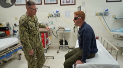 Pictured left, Cmdr. Vincent Ackerman, assigned to Navy Medicine Readiness and Training Command Rota, participated in the Survival, Evasion, Resistance and Escape Phase II reintegration exercise