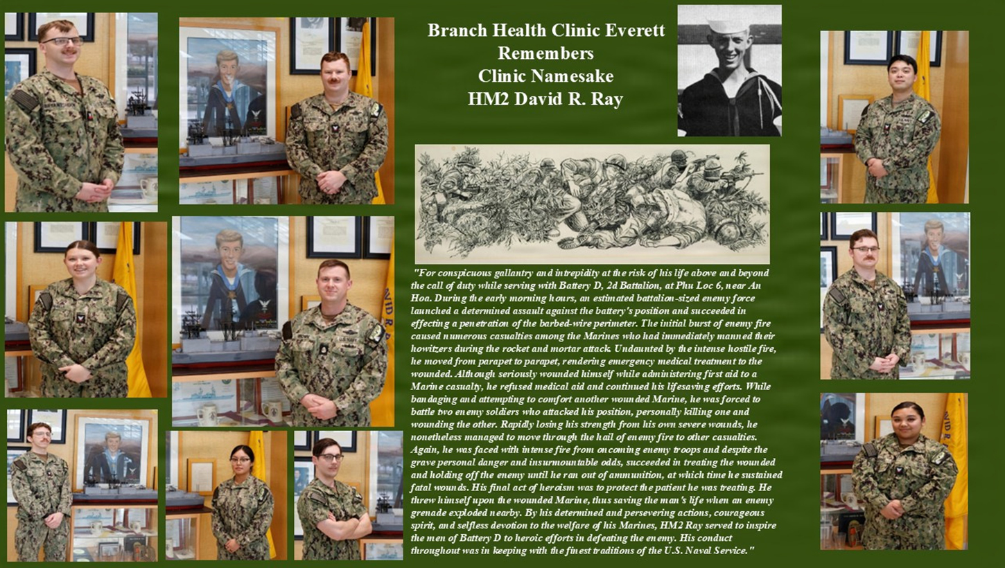 A display for Navy Hospital Corpsman 2nd Class David R. Ray