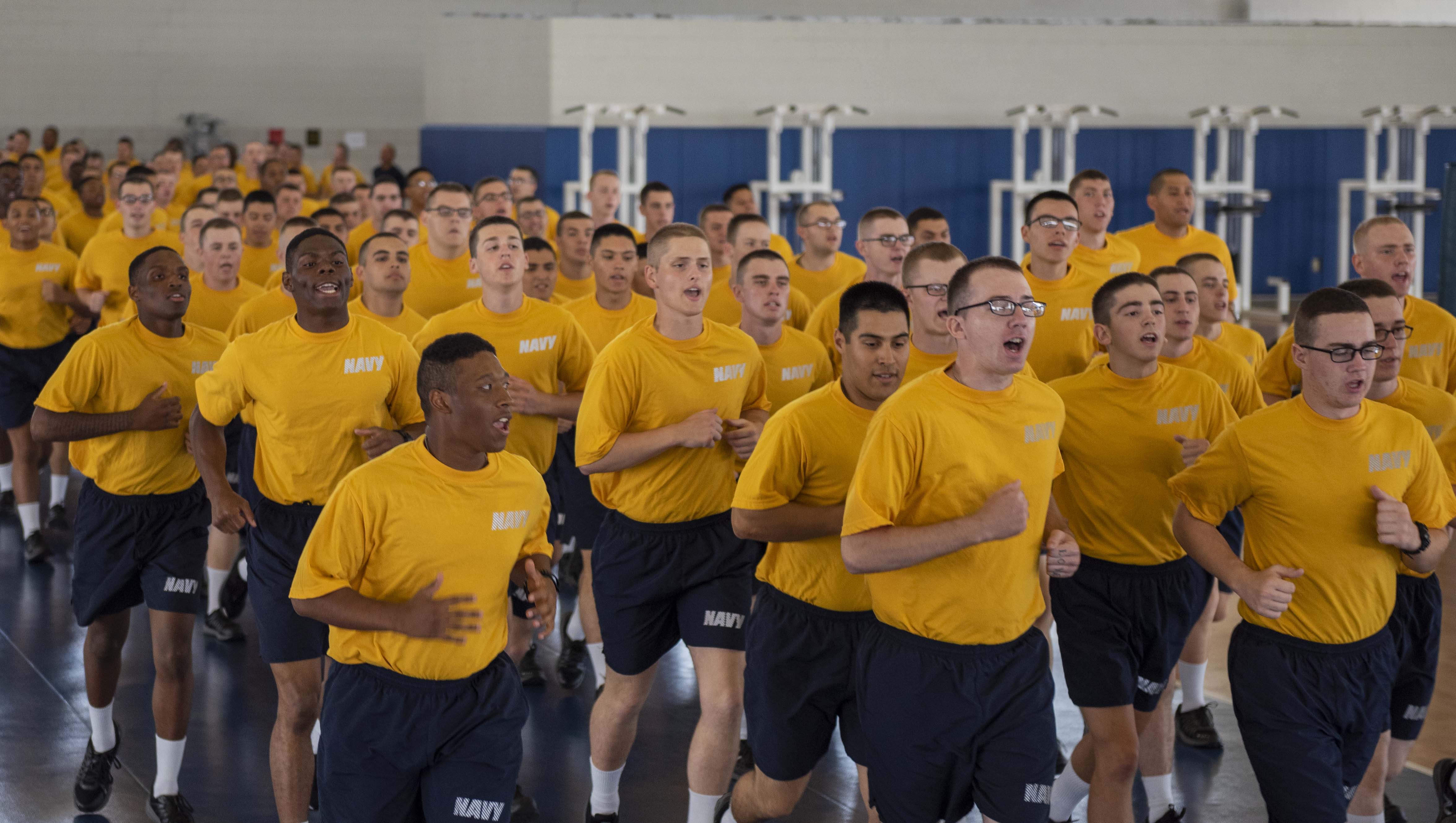 Military personnel during boot camp