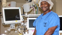 U.S. Navy Lt. Maurice Hill, who hails from New Orleans, is also one of the nurses at Walter Reed National Military Medical Center. He explains that he was inspired to become a nurse because of his mother. (Photo by Bernard Little/WRNMMC)