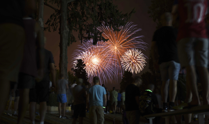 People watch fireworks during a 2016 Fourth of July celebration at a park near Incirlik Air Base, Turkey. Fireworks and barbecues may be fun ways for people to celebrate the Fourth of July, but they’re no picnic for household pets. (U.S. Air Force photo by Airman 1st Class Devin Rumbaugh) 