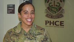 Atlanta-native U.S. Army Lt. Maya Hayes always wanted to be a physical therapist, but life took a turn, and she decided to join the U.S. Army while getting her master’s degree in her late twenties. (Michelle Thum/U.S. Army Public Health Command Europe) 