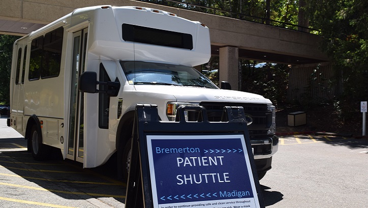Photo of a shuttle bus