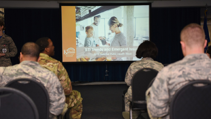Some sexually transmitted infections are on the rise in the military. To increase awareness, members of Team McConnell attend a briefing on STIs at McConnell Air Force Base, Kansas. (U.S. Air Force photo by Airman 1st Class Alexi Myrick)