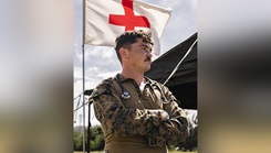 U.S. Navy Hospital Corpsman 2nd Class David Doyle, a preventative medical technician with Marine Rotational Force-Southeast Asia, poses for a photo during global health engagement exercise at Camp Cape Bojeador, Burgos, Philippines, on Oct. 20, 2024. The exercise is an annual Philippine and U.S. Marine Corps event aimed at enhancing the armed forces of the Philippines’ defense and humanitarian capabilities. (Photo by U.S. Marine Corps Sgt. Shaina Jupiter)