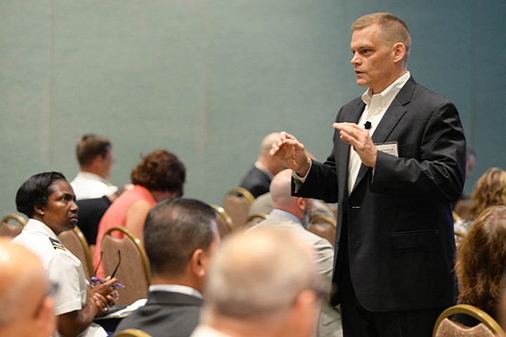 On July 25, 2018, Mr. Craig Schaefer, the DoD Healthcare Management System Modernization Program Manager, spoke at the Defense Health Information Technology Symposium (DHITS) about how lessons learned from initial MHS GENESIS sites in the Pacific Northwest can improve future deployments. DHITS is an annual conference that brings together military health leaders from across the Military Health System to discuss strategies and Health IT solutions. “One Team, One Mission - Creating Our Future Together” (MHS photo)