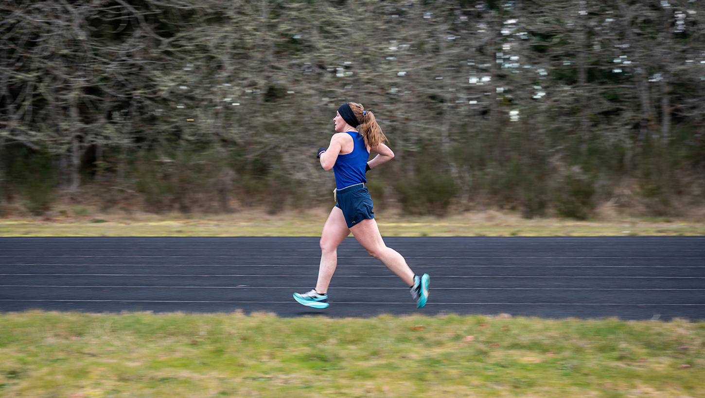 Senior Master Sgt. Tiffany Hallmark running