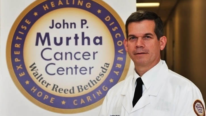 Image of Dr. Craig Shriver is leading a renewed DOD/DHA effort to significantly expand cancer research and save lives through personalized medical treatments using proteogenomics. Shriver is director of the John P. Murtha Cancer Center at Walter Reed National Military Medical Center in Bethesda, Maryland, and professor of surgery at the Uniformed Services University of Health Sciences. (Photo: Bernard Little, Walter Reed National Military Medical Center). Click to open a larger version of the image.