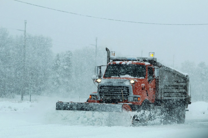 A heavy-equipment operator with the Fort McCoy snow removal, drives a plow truck to move snow. Winter can be a hazardous time of year. Frigid temperatures and slick roads can be dangerous. (U.S. Army photo by Scott T. Sturkol)