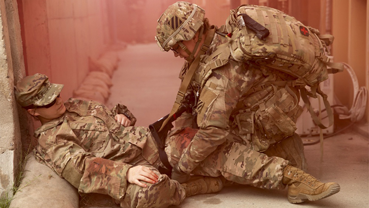 Image of A medical care training exercise.