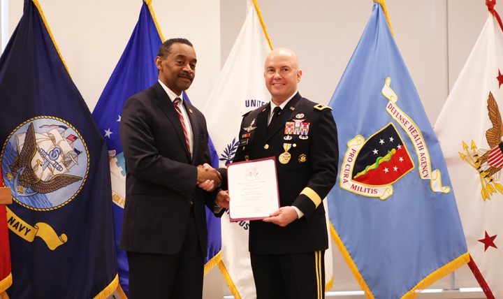 Army Maj. Gen. Richard Thomas retired during a ceremony at the Defense Health Headquarters in Falls Church, Virginia, on April 29, 2016.