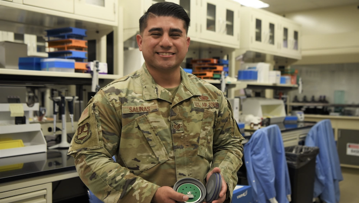 U.S. Air Force Staff Sergeant Juan Salinas poses for picture