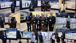 Uniformed Services University (USU) students and faculty make a strong impact at the AMSUS Annual Meeting, showcasing robust scholarship and engaging in discussions about advancements in military health across three full double-sided rows of scientific poster displays