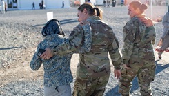 Military personnel taking a walk