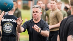 Lt. Gen. David Francis, Commanding General of the Center for Initial Military participates in a session of Army Holistic Health - Fitness physical training