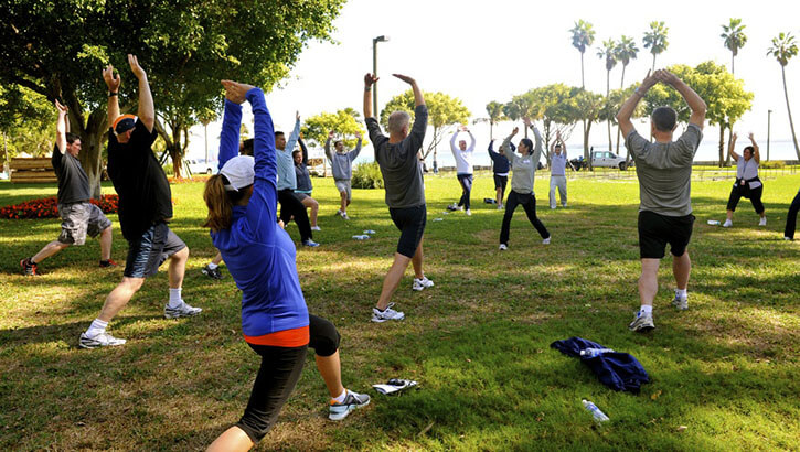 Members from Coast Guard District Seven stretch 