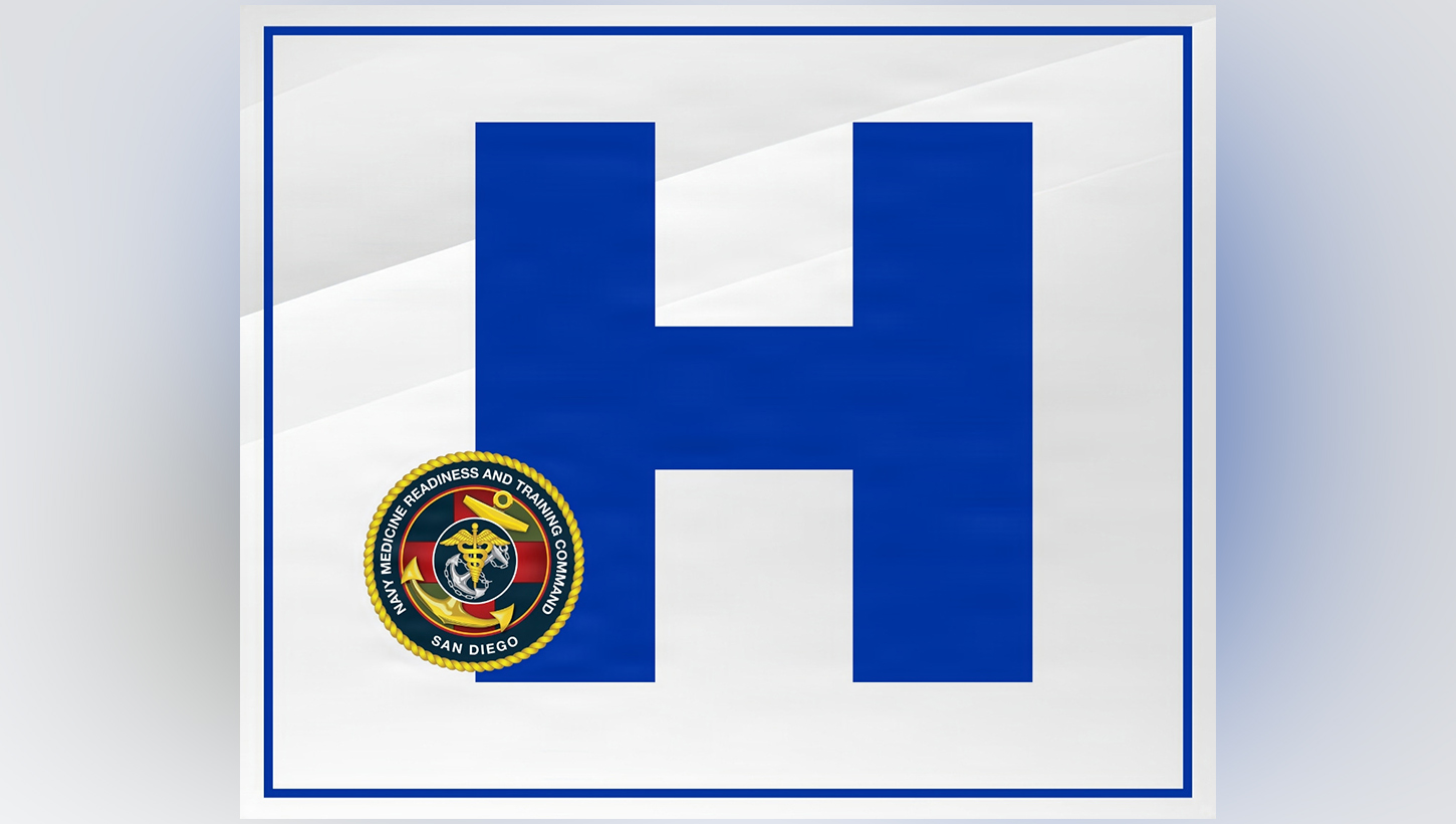 A graphic with a giant blue "H"