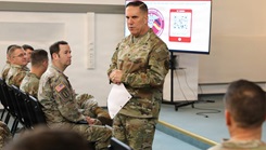  U.S. Army Brig. Gen. Roger Giraud, commander of Medical Readiness Command, Europe, director of Defense Health Network Europe and 21st Chief of the U.S. Army Medical Service Corps was guest speaker at the inaugural meeting of the Rheinland-Pfalz Silver Caduceus Society