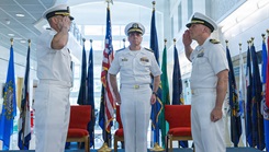 U.S. Navy Medicine Readiness and Training Command (USNMRTC) Guam Commanding Officer Capt. Joel M. Schofer officially transitioned leadership to Capt. James G. Demitrack during a change of command ceremony