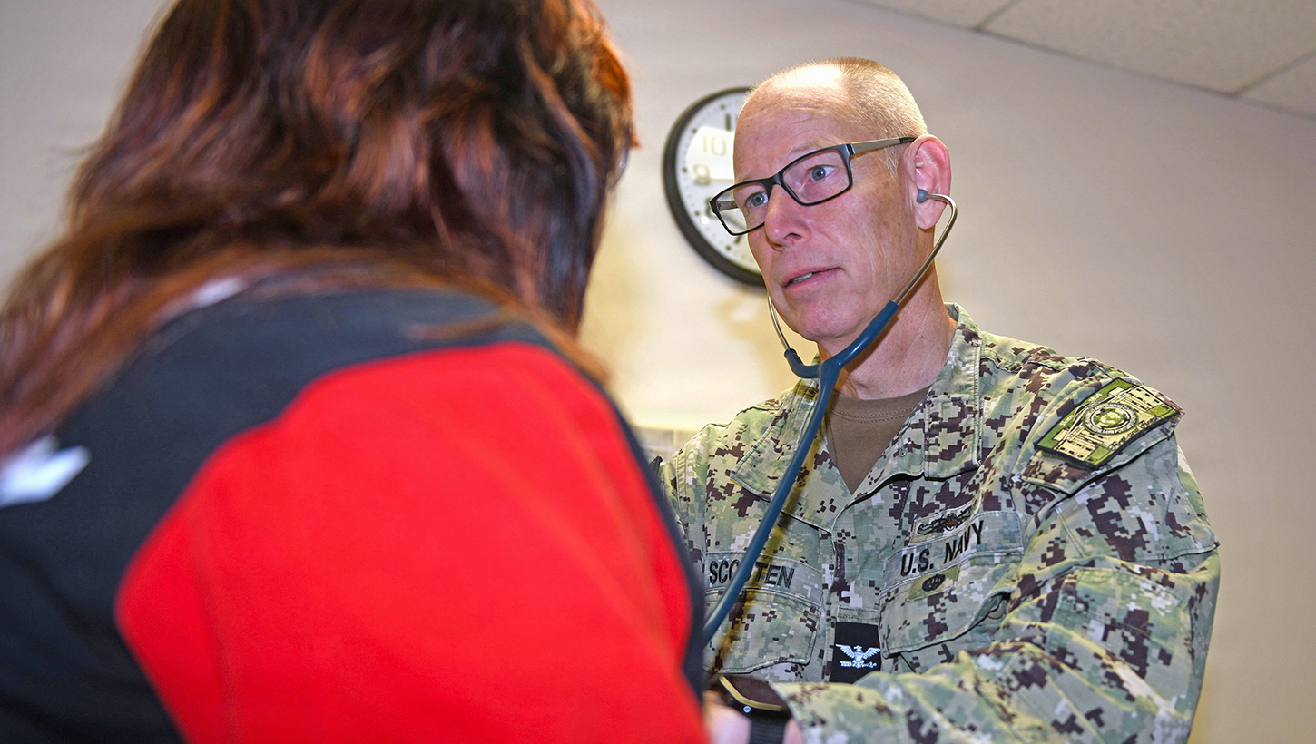 Capt. William Scouten, Naval Medical Center Portsmouth, makes quarterly visits to see local patients