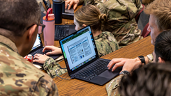 Military personnel using the novel web app