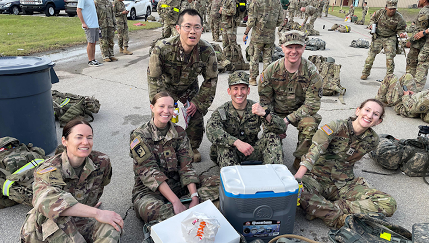 Members of the Fort Hood Advanced Education in General Dentistry (AEGD)-2 residency team posing for a picture