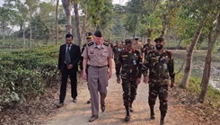 U.S. Army Maj. Gen. E. Darrin Cox, 18th Theater Medical Command commander, tours the Jalalabad Cantonment and Combined Military Hospital with Bangladeshi military officials and U.S. Embassy Dhaka officials
