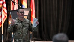 Military leader delivering a speech