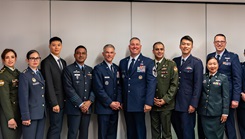 The International Health Specialist Program Office and Air Force Medical Service leaders hosted nine international senior medical officers from eight major allies and partners to showcase the IHS program and global health engagement efforts at the Defense Health Headquarters, Falls Church, Virginia.